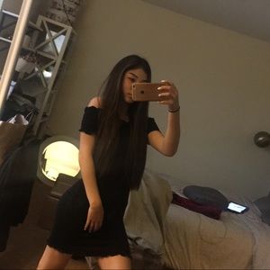 Black off shoulder dress